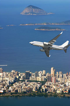 Flugzeug über Rio