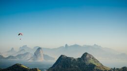 rio de janeiro, view, landscape, brazil, nature, mountains, bay, city park, city, paragliding